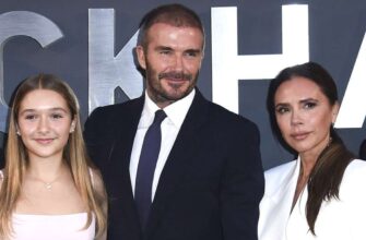 Дэвид Бекхэм с Викторий и Харпер
